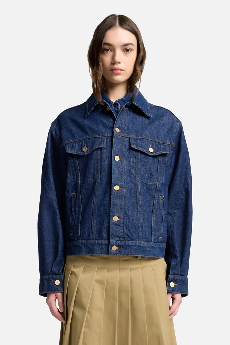MANKIND Twisted Trucker Jacket in Blue Petal