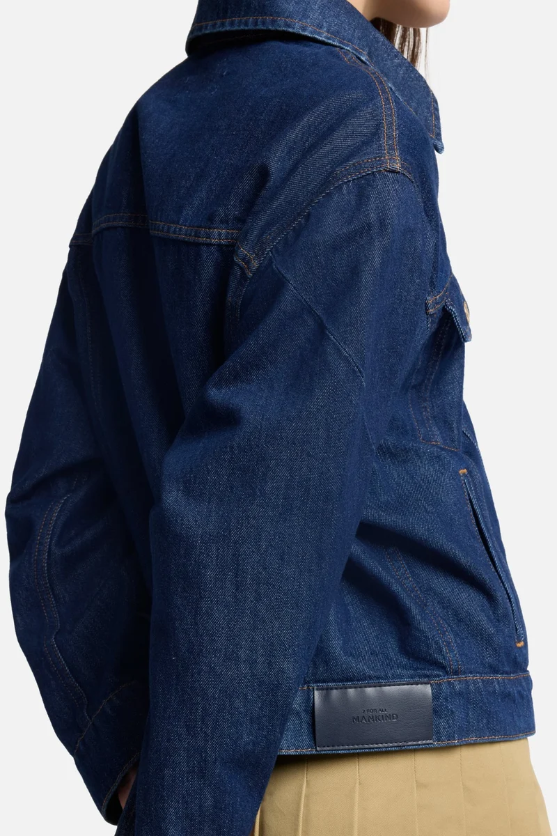 MANKIND Twisted Trucker Jacket in Blue Petal