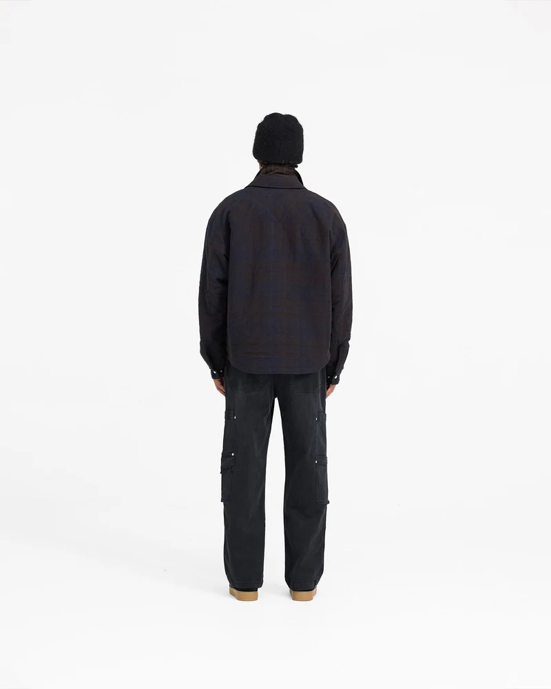 Wadded Zip Overshirt - Midnight Navy