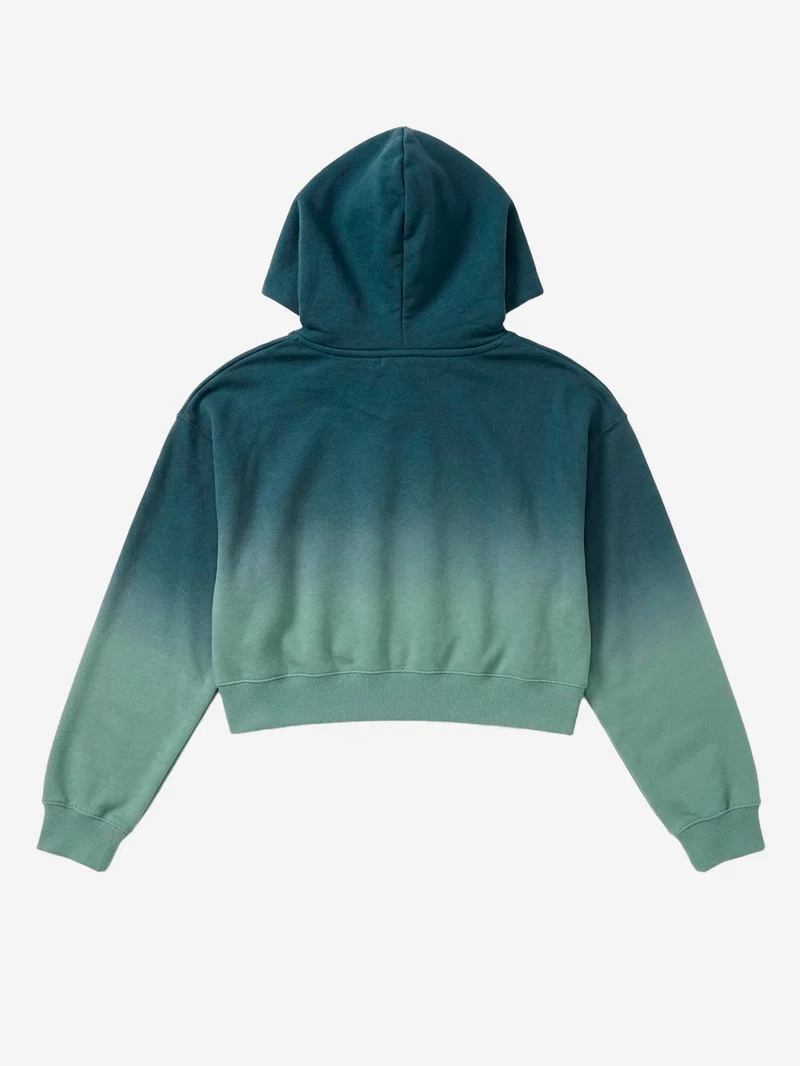 Felpa con cappuccio cropped in fleece dip-dye wash