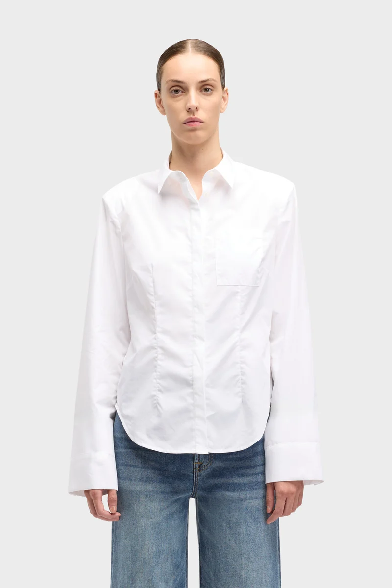 Poplin Fitted Shirt in White