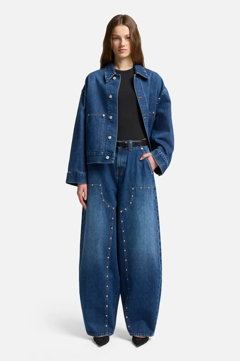 MANKIND Studded Balloon Jeans in Le Blue