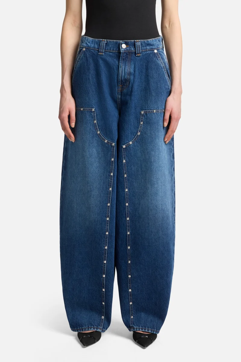 MANKIND Studded Balloon Jeans in Le Blue