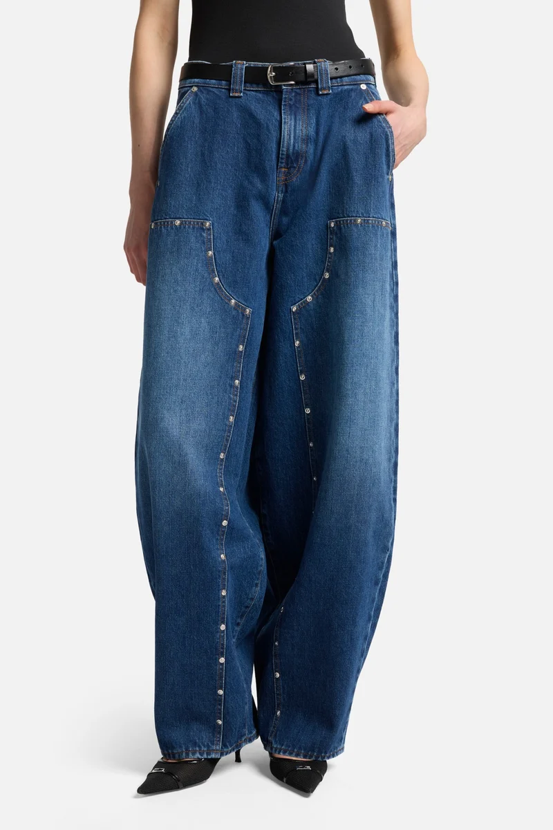 MANKIND Studded Balloon Jeans in Le Blue