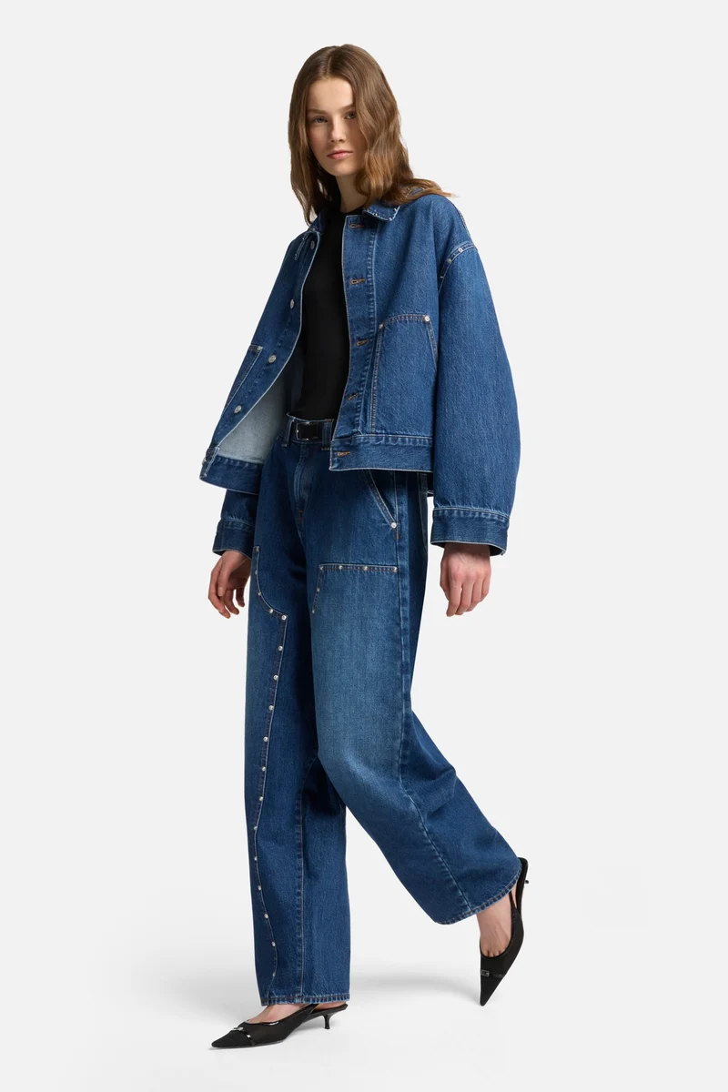MANKIND Studded Balloon Jeans in Le Blue
