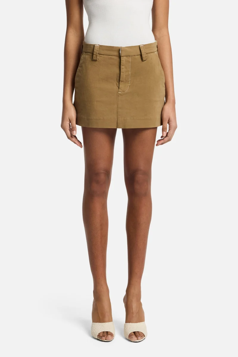 Comfort Twill Milly Chino Skirt in Sand Storm