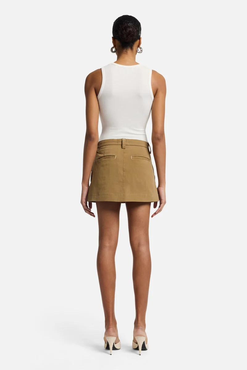 Comfort Twill Milly Chino Skirt in Sand Storm