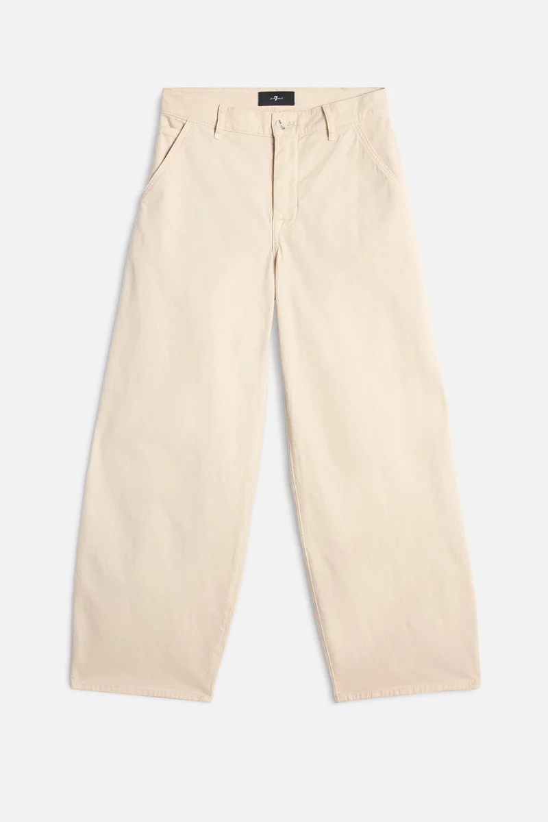 Comfort Twill Bonnie Barrel Leg in Creme