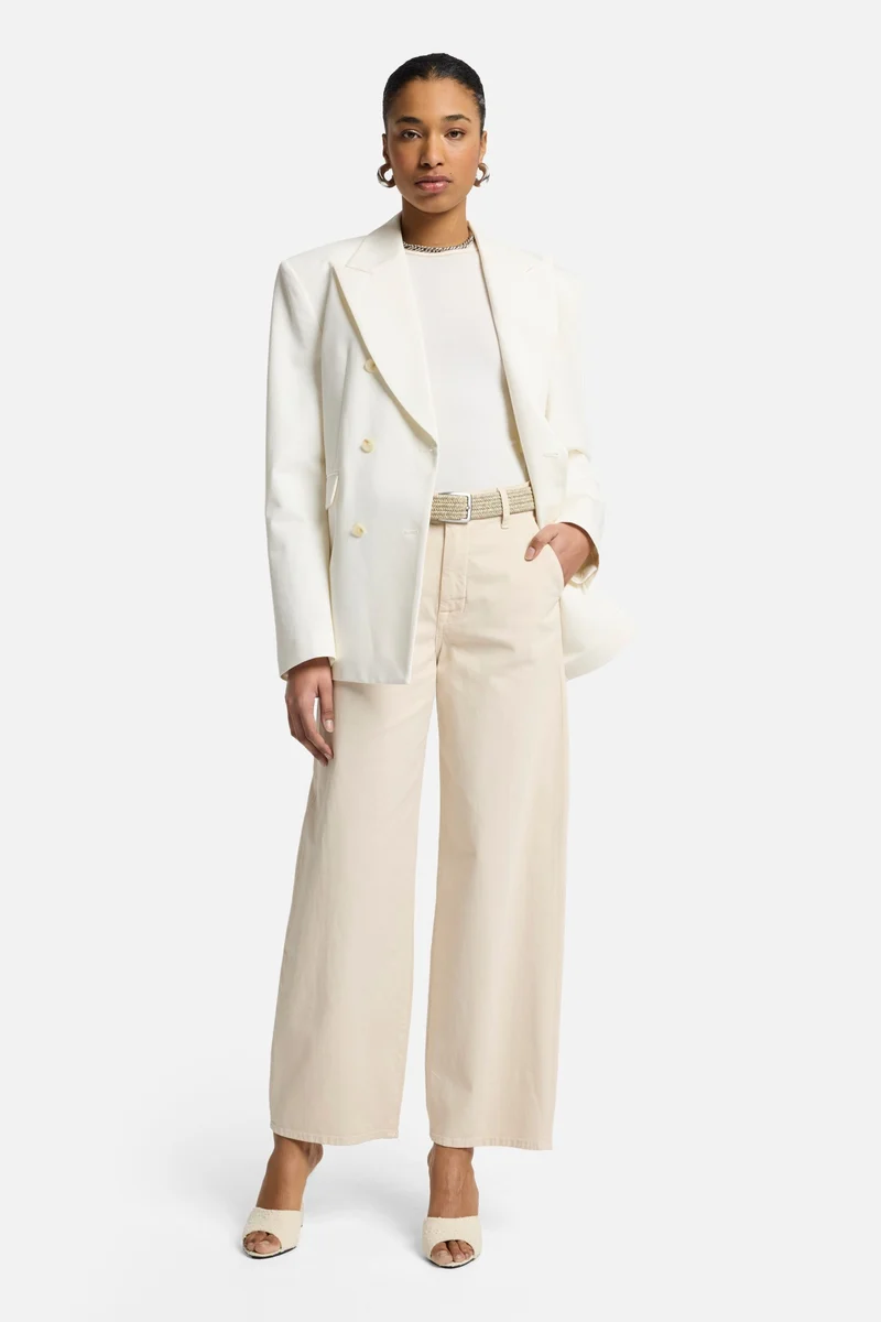Comfort Twill Bonnie Barrel Leg in Creme