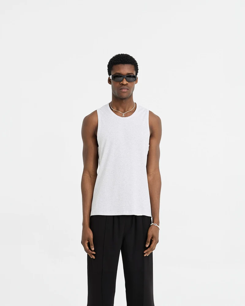 Initial Rib Vest - Ice Grey Marl