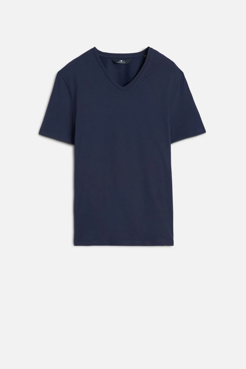 Luxe Performance V-Neck Tee in Navy