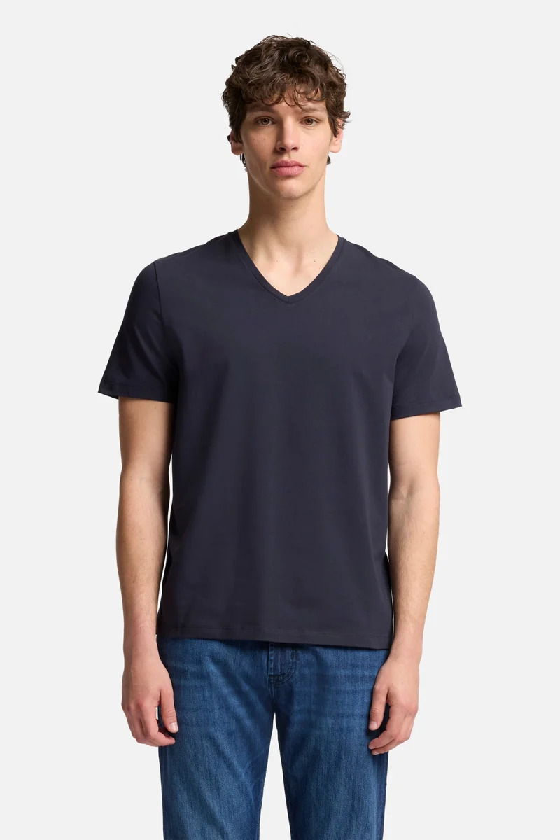Luxe Performance V-Neck Tee in Navy