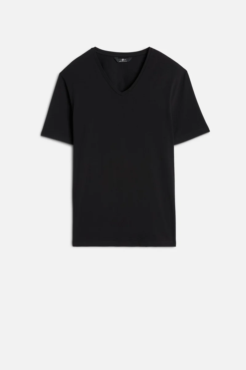 Luxe Performance V-Neck Tee in Black
