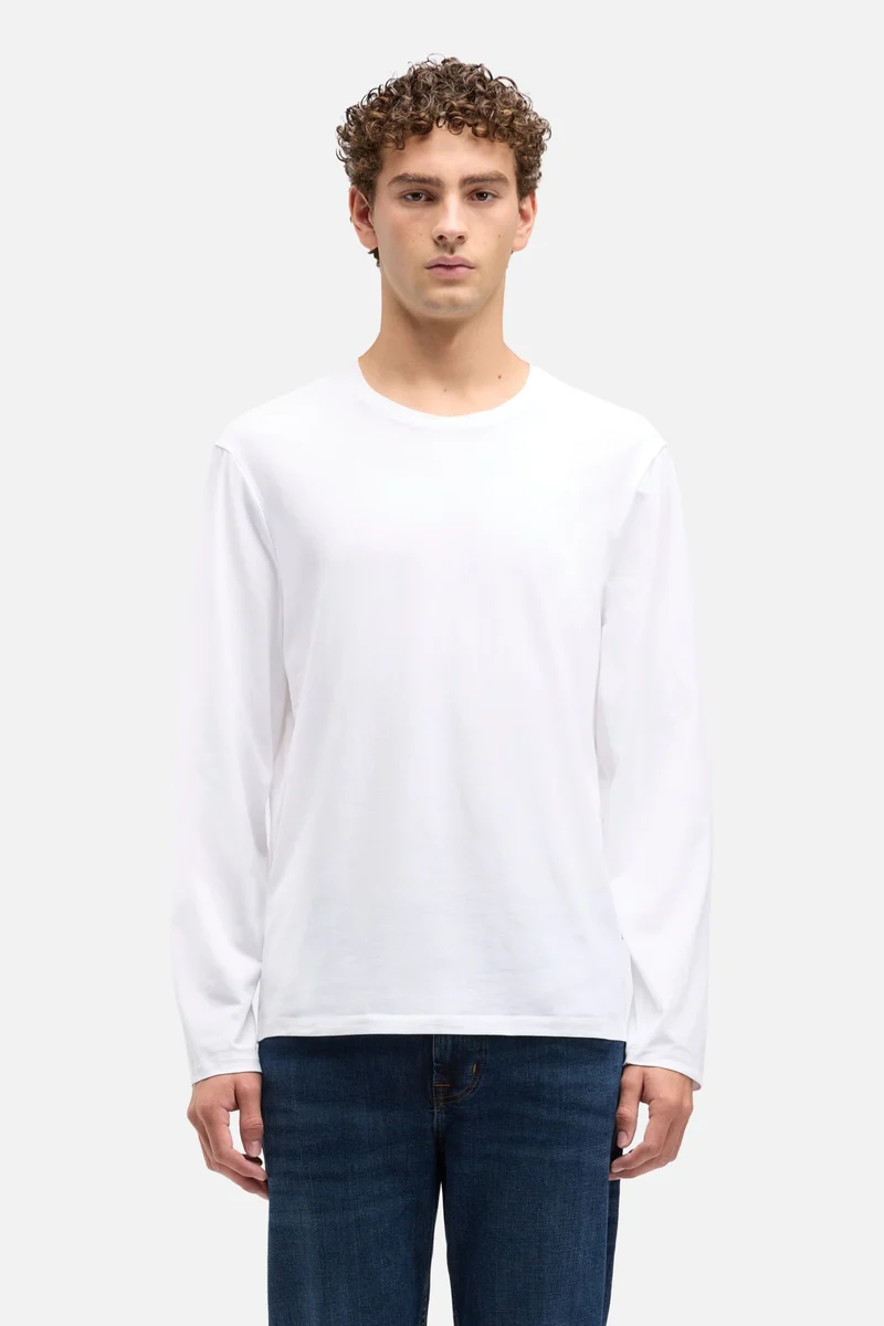 Luxe Performance Long Sleeve Tee in White