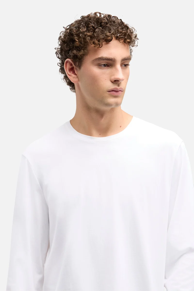 Luxe Performance Long Sleeve Tee in White