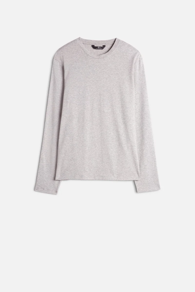 Luxe Performance Long Sleeve Tee in Grey Melange