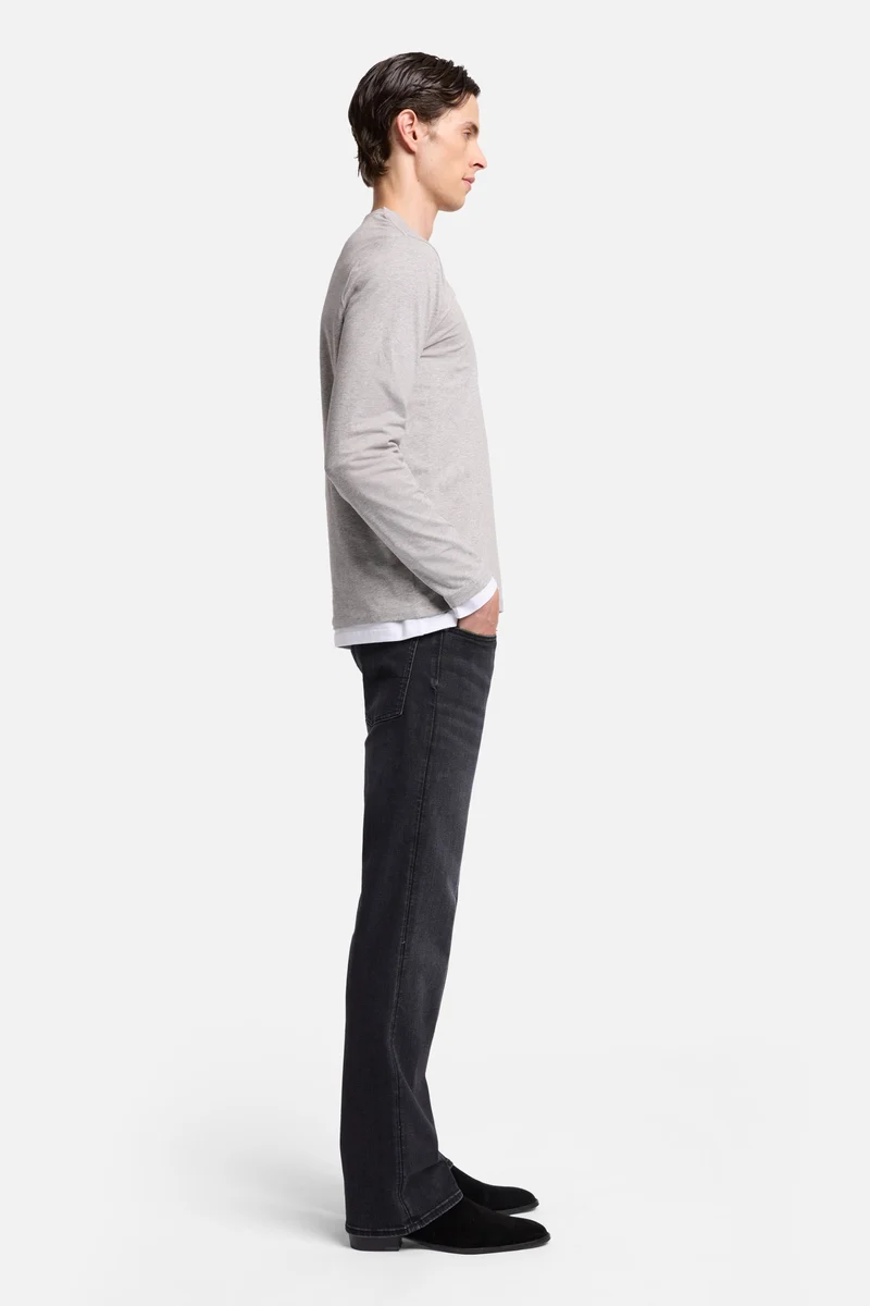 Luxe Performance Long Sleeve Tee in Grey Melange
