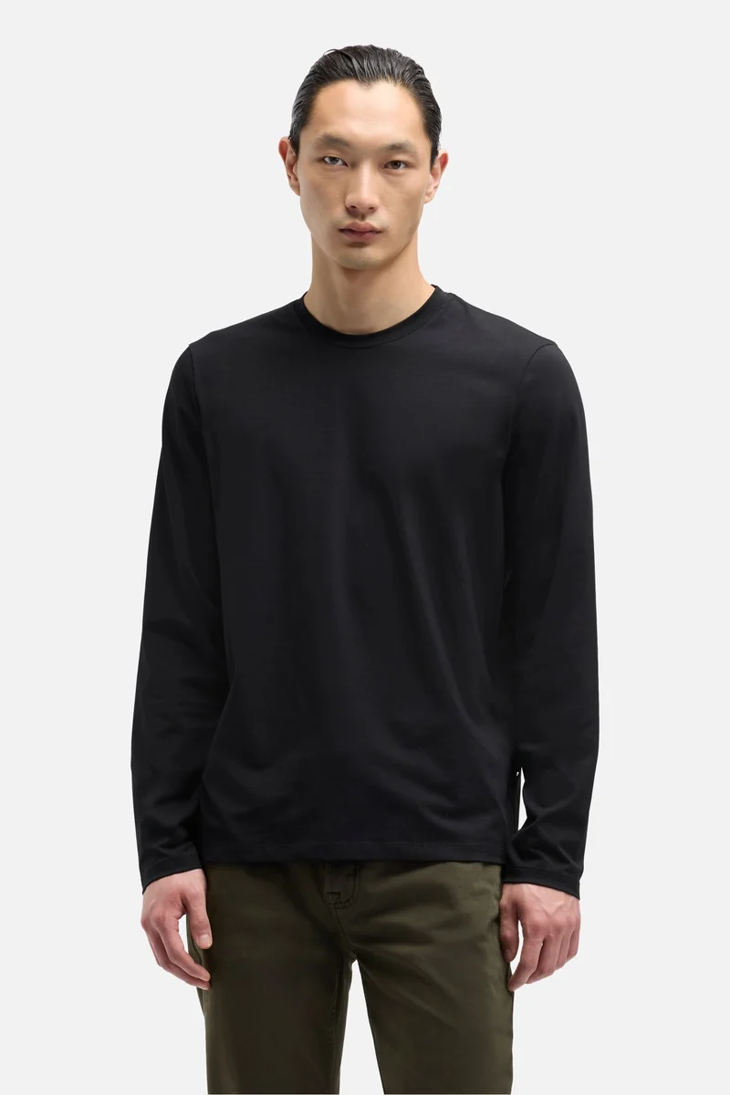 Luxe Performance Long Sleeve Tee in Black