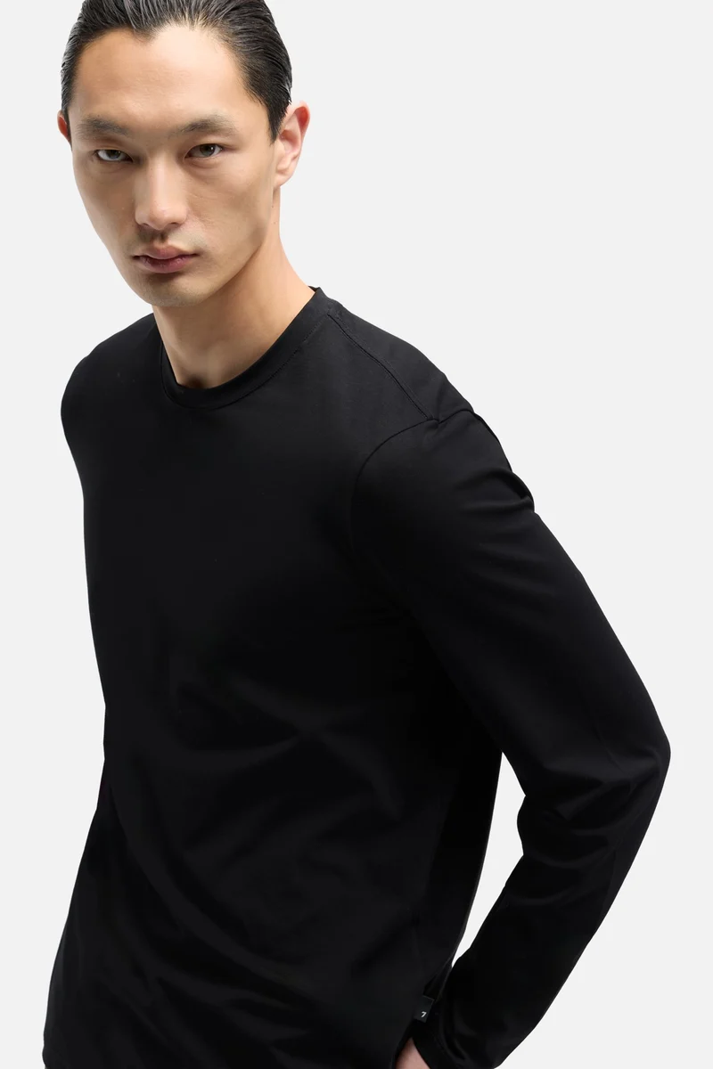 Luxe Performance Long Sleeve Tee in Black