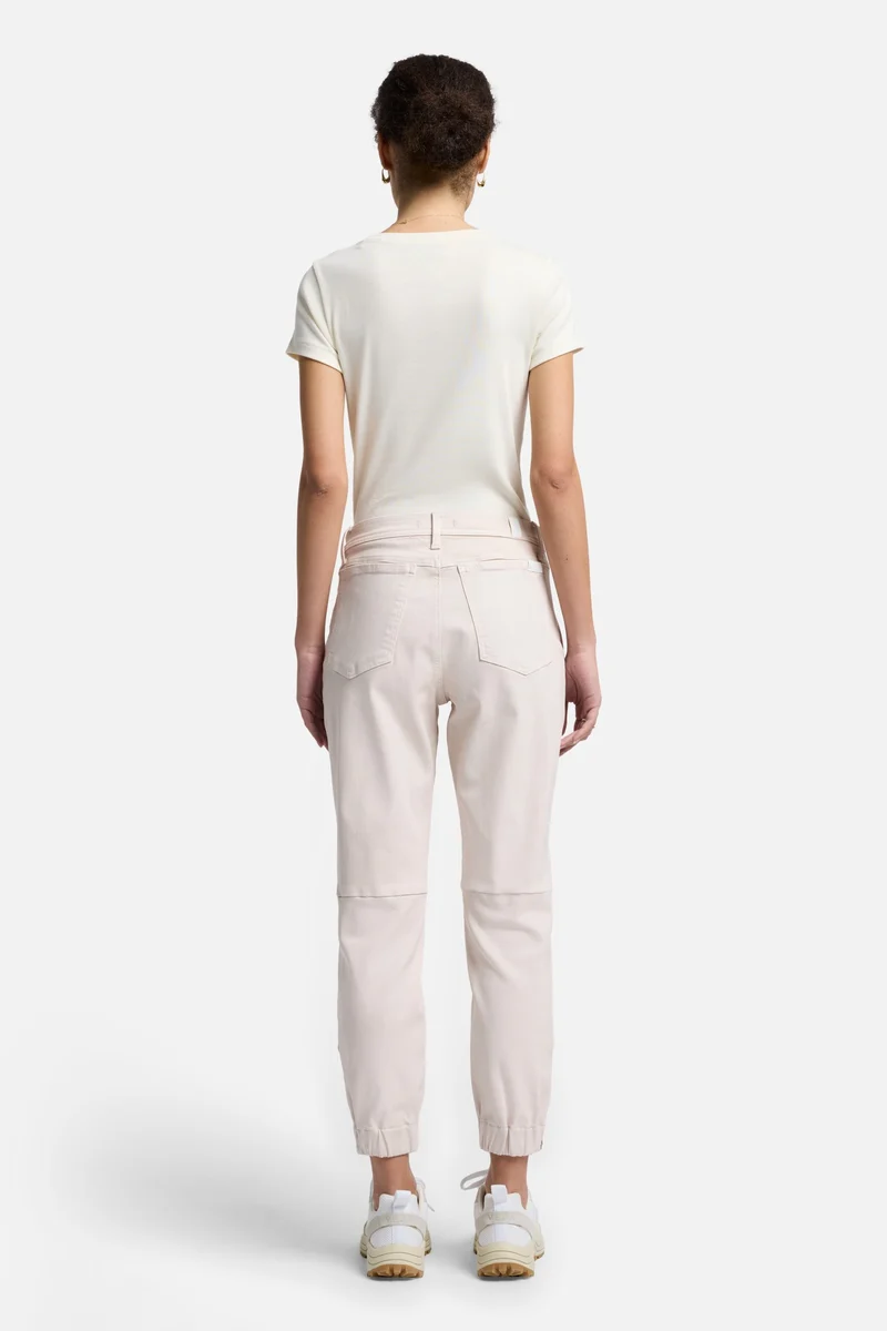 Darted Boyfriend Jogger in Coated Vintage White