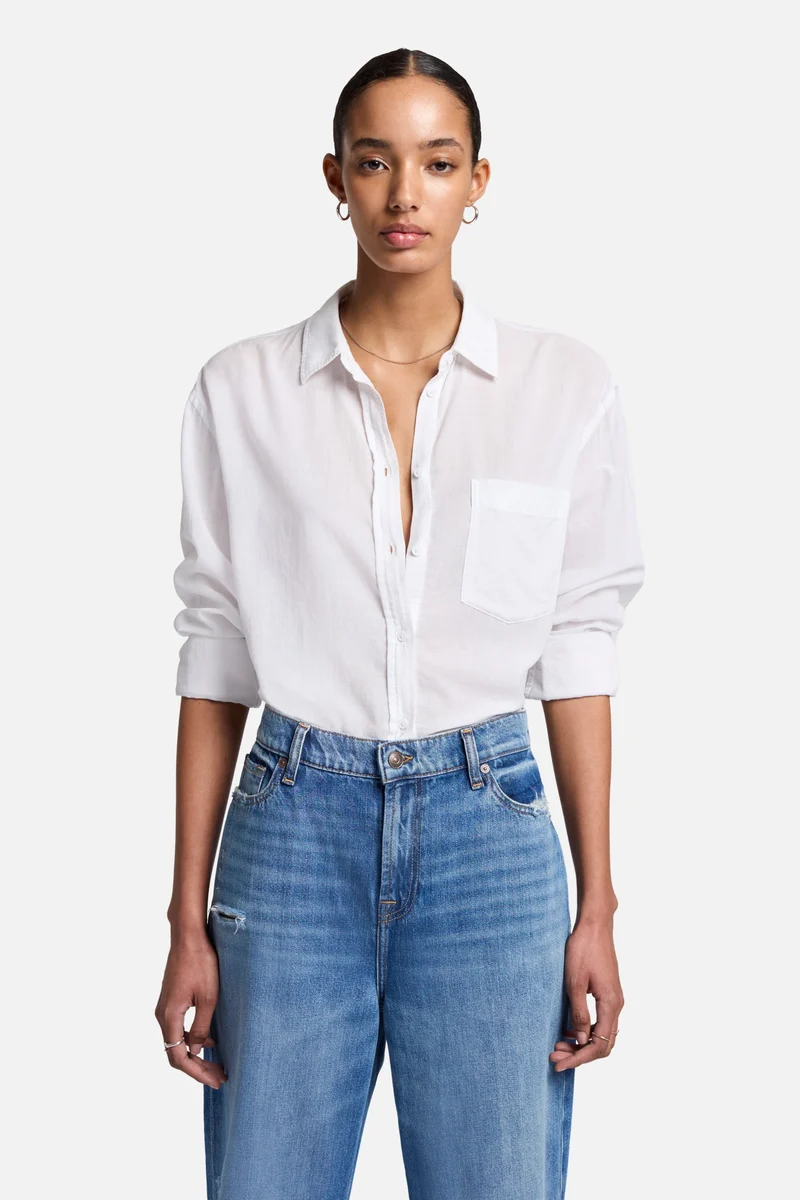 Classic Button Up Shirt in White