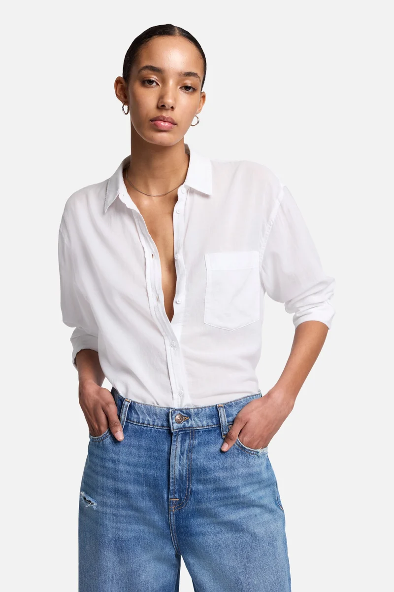 Classic Button Up Shirt in White