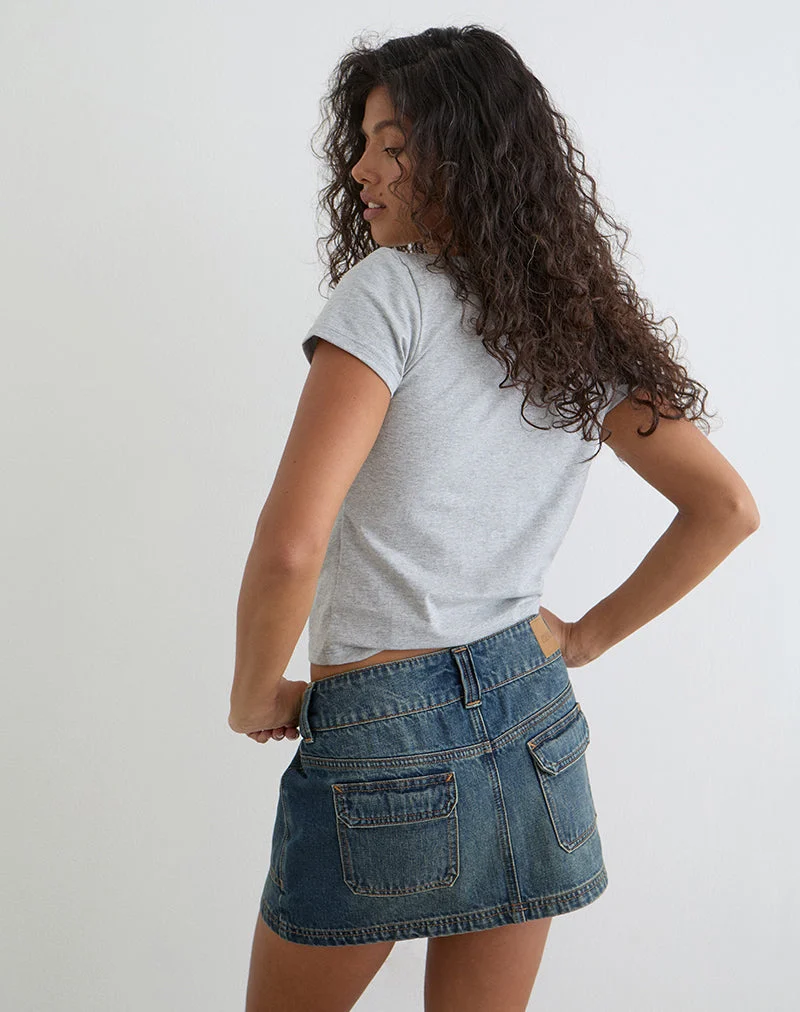 Cargo-Jeans-Minirock in Dirty Green