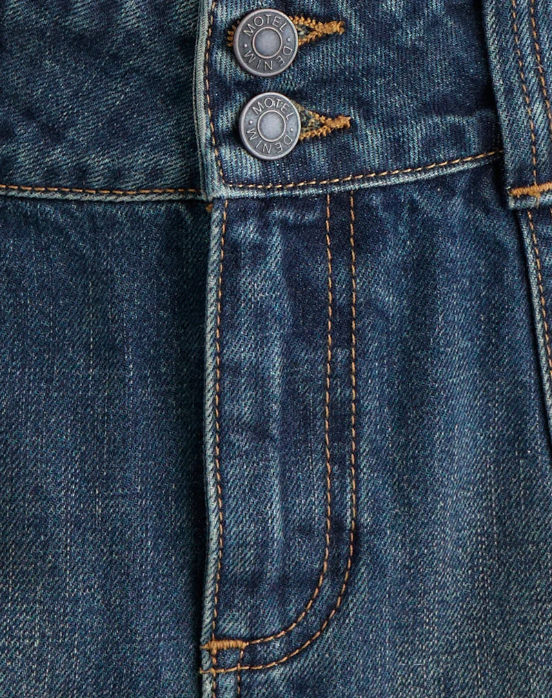 Cargo-Jeans-Minirock in Dirty Green