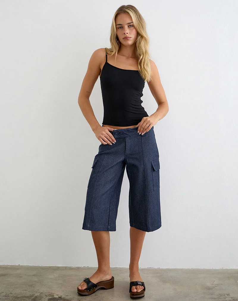 Bensen Capri-Hose aus Chambray-Denim in Blau