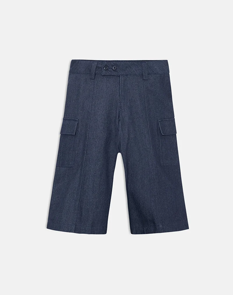 Bensen Capri-Hose aus Chambray-Denim in Blau