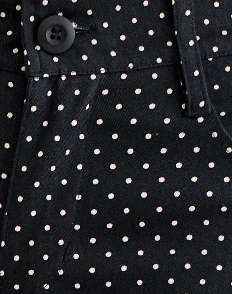 Dassah Capri-Hose in Schwarz mit weißen Mikro-Punkten