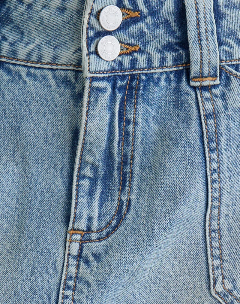 Cargo-Jeans-Minirock in Vintage-Blau