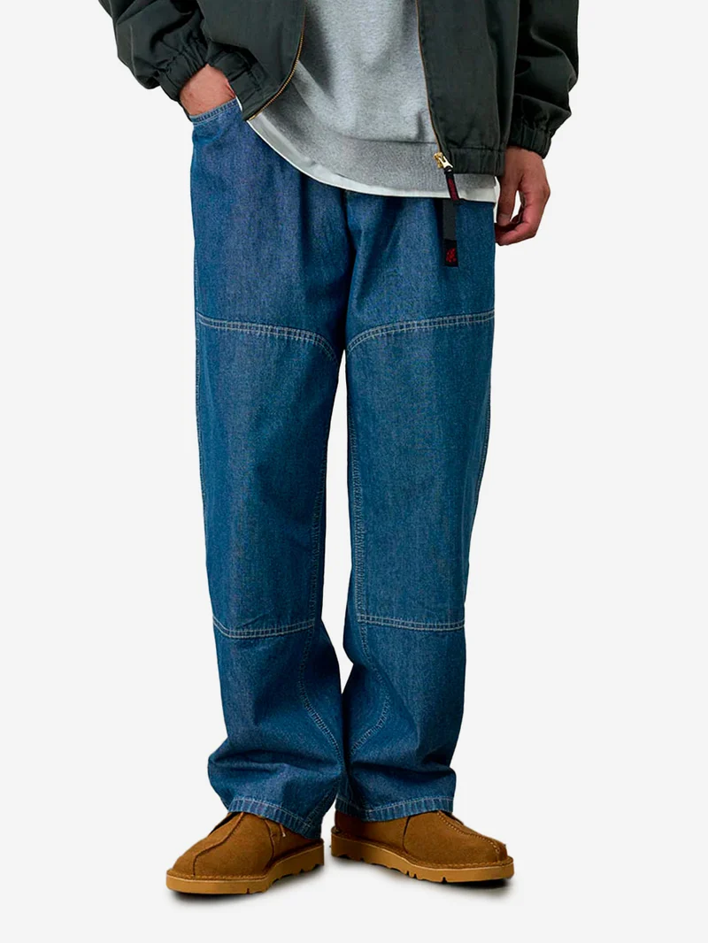 Pantaloni blu 'Double Knee' in Japanese Chambray