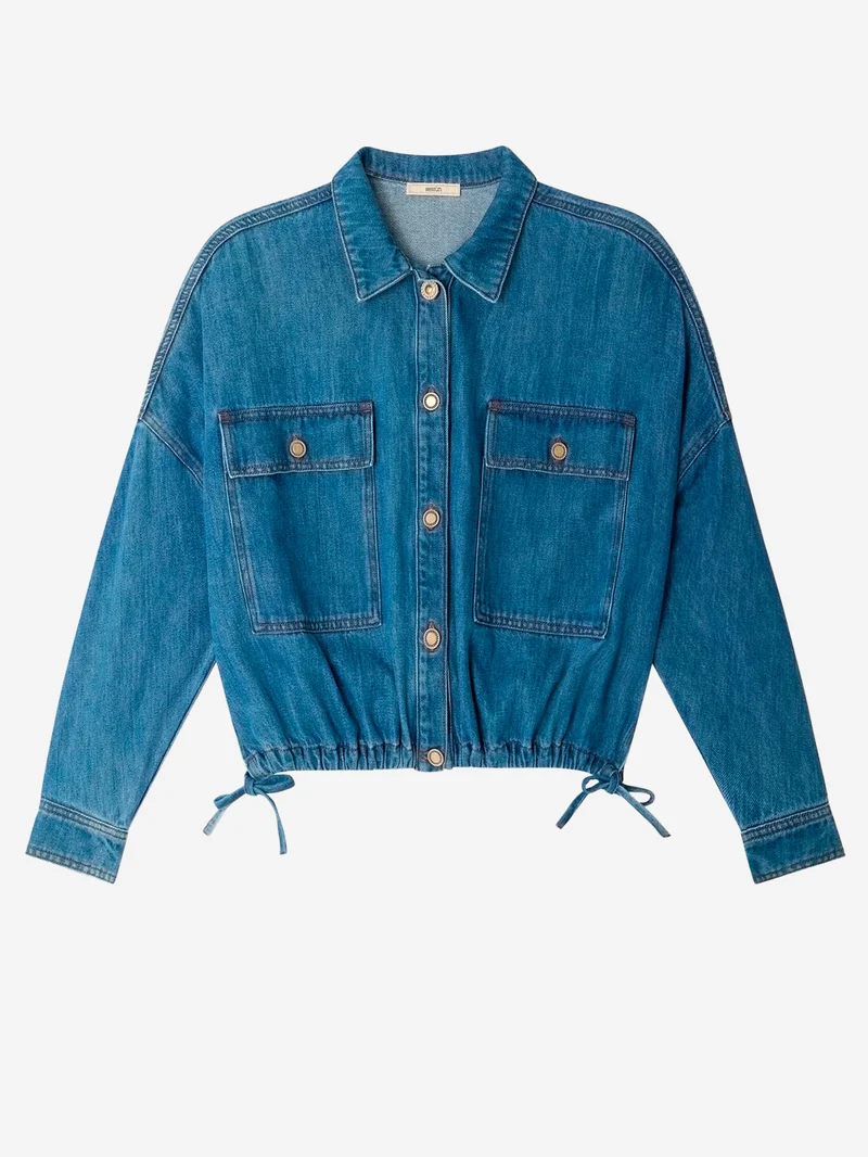 Giacca in denim 'Cazanim' con tasche applicate e orlo stretto