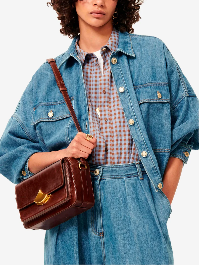 Giacca in denim 'Cazanim' con tasche applicate e orlo stretto