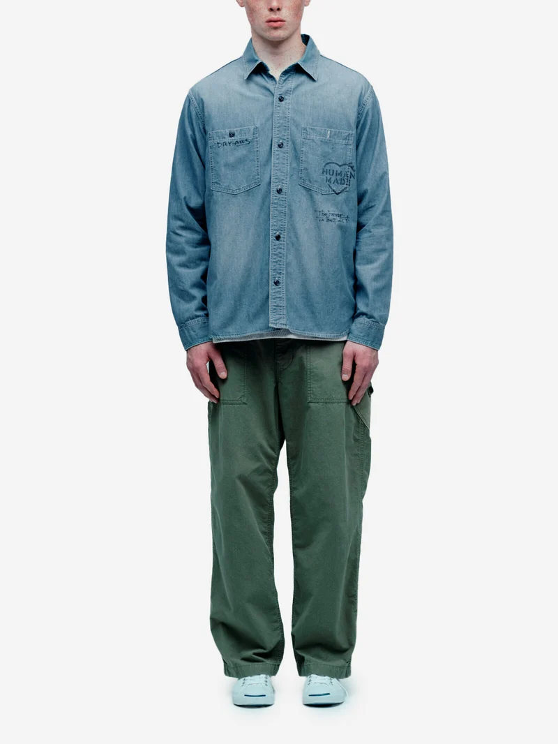 Camicia Mlitary Chambray blu