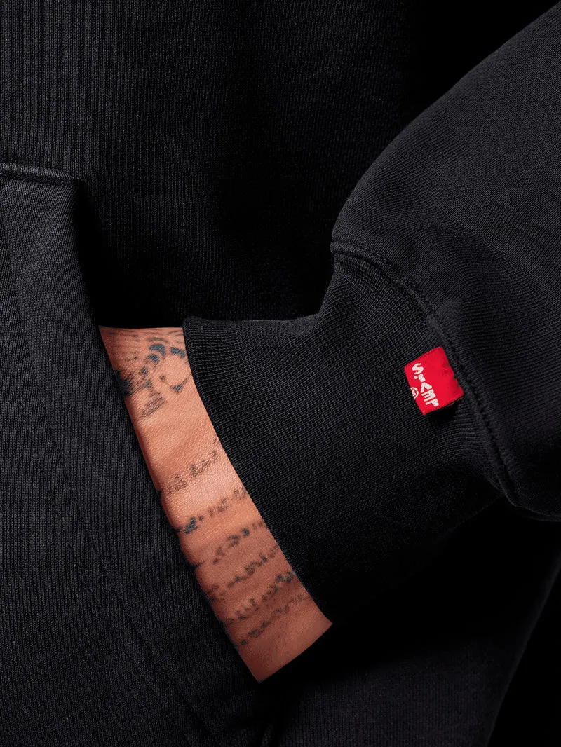 Felpa con cappuccio nera e zip a due vie x Levi's