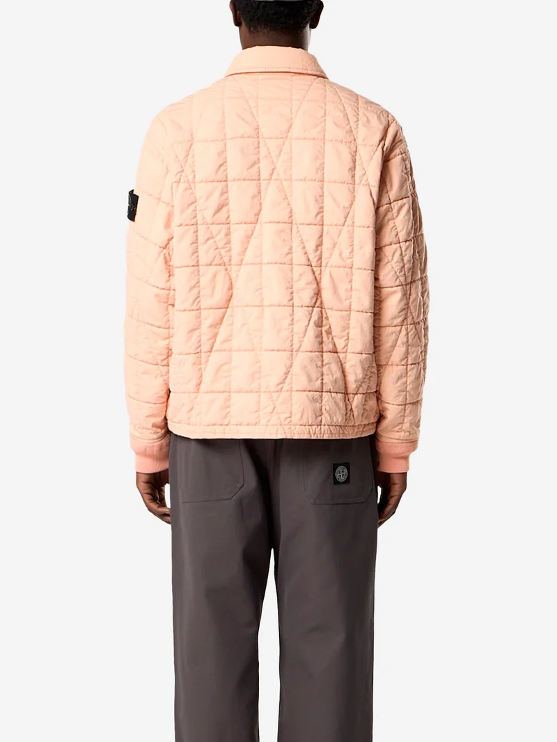 Giacca Coach rosa trapuntata con rivestimento in resina e antigoccia