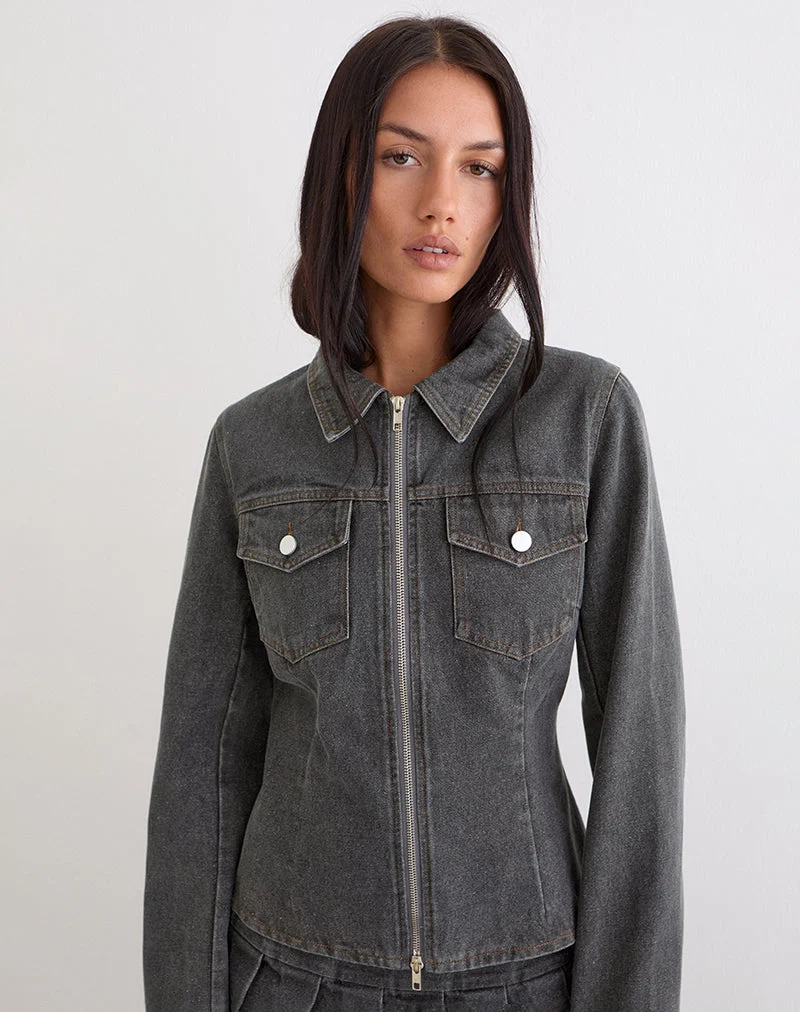 Rohana-Jacke in Denim Grey Wash