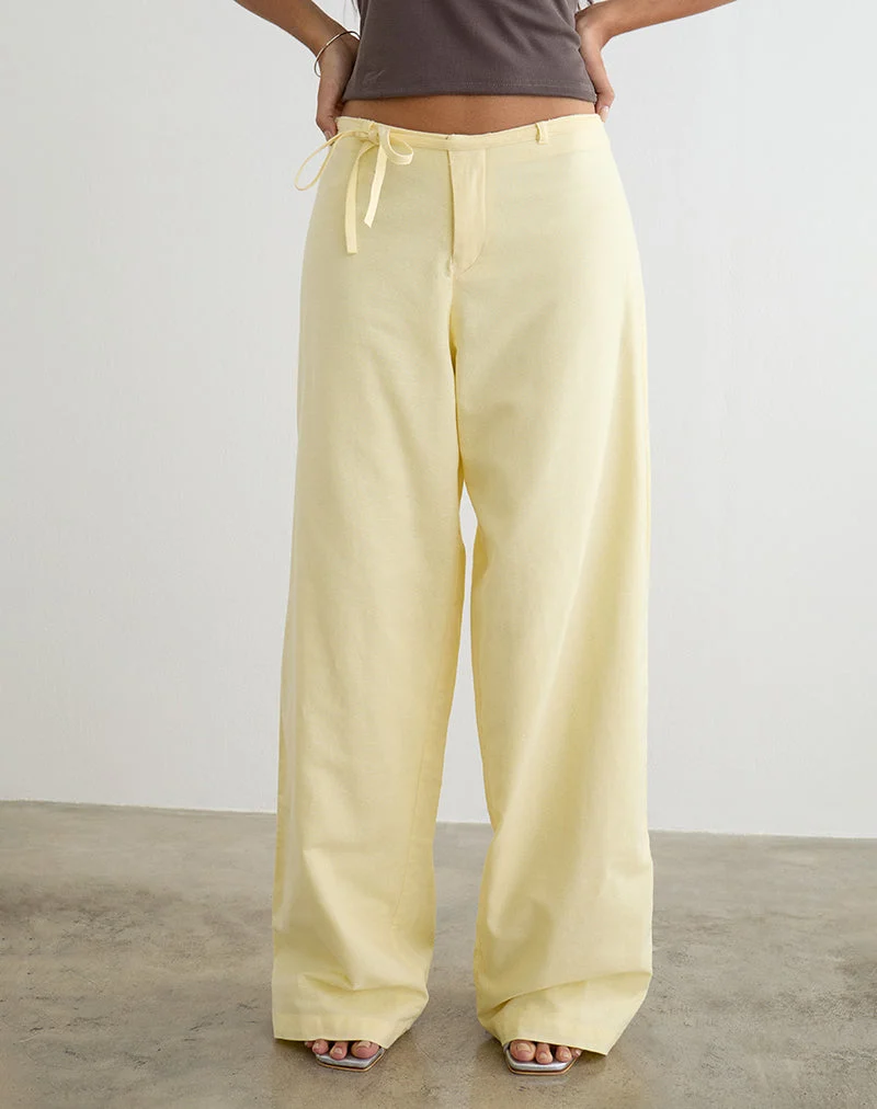Curisa-Hose mit seitlichem Bindeband in der Farbe „Lemon“