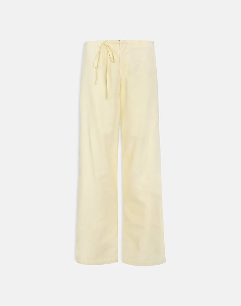 Curisa-Hose mit seitlichem Bindeband in der Farbe „Lemon“