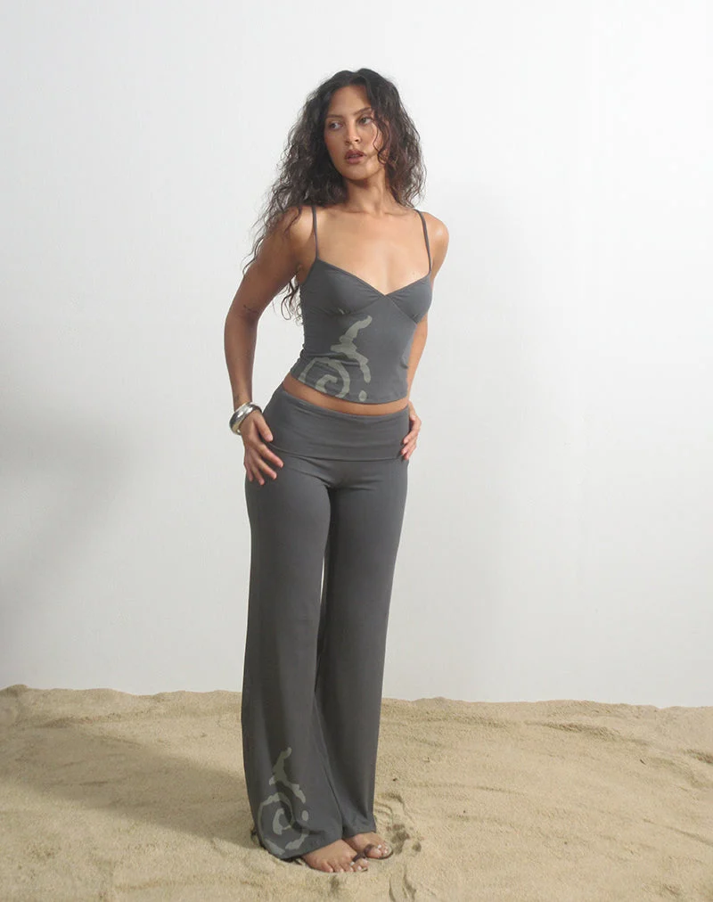 Coreta-Hose mit Umschlag in Spiral-Anthrazit