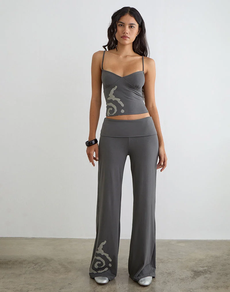 Coreta-Hose mit Umschlag in Spiral-Anthrazit