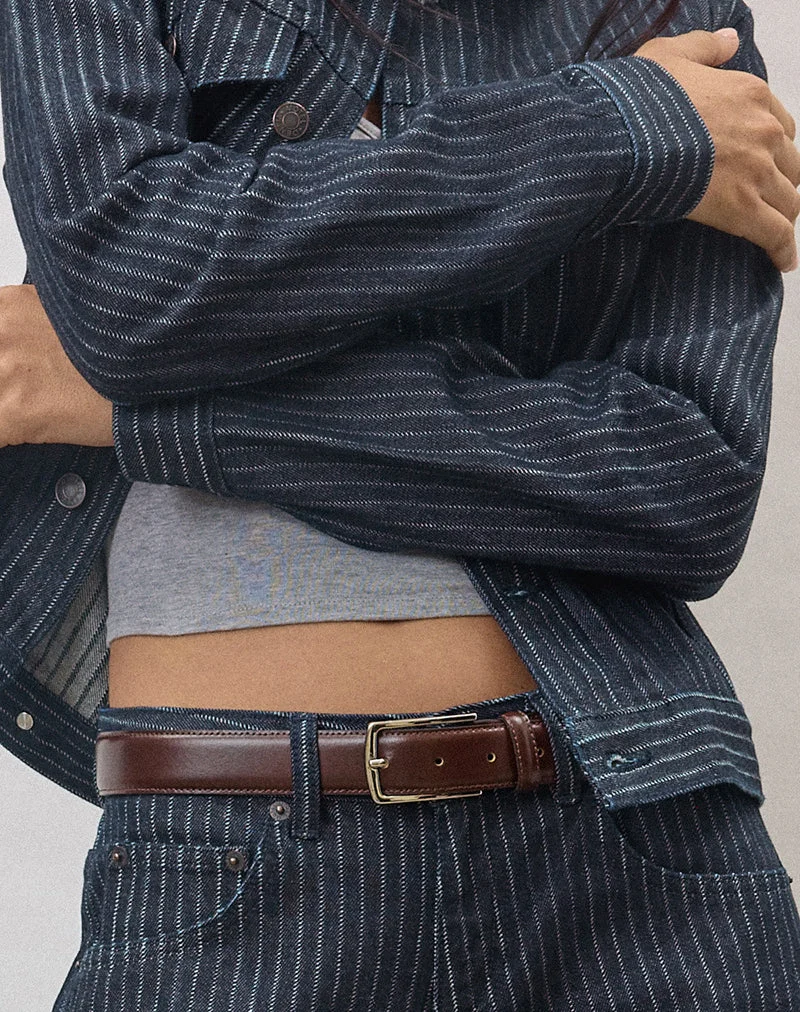 Klassische Jeansjacke in gestreiftem Indigo