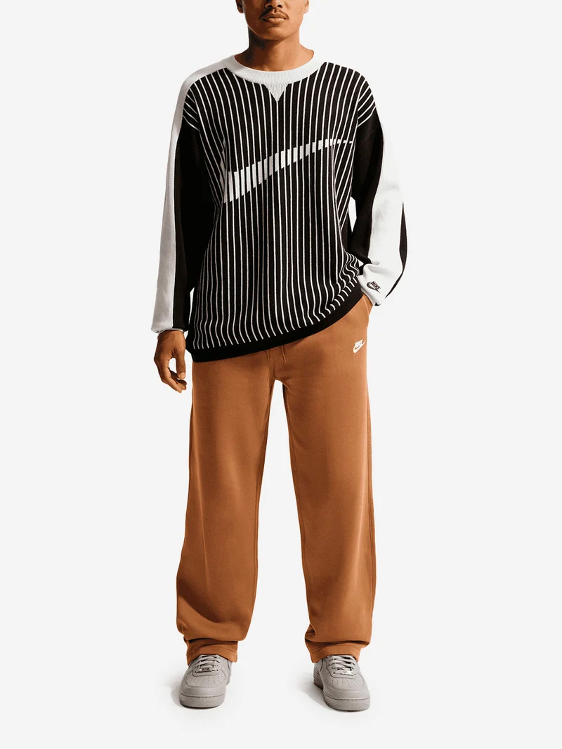 Pantaloni marroni in fleece con orlo aperto