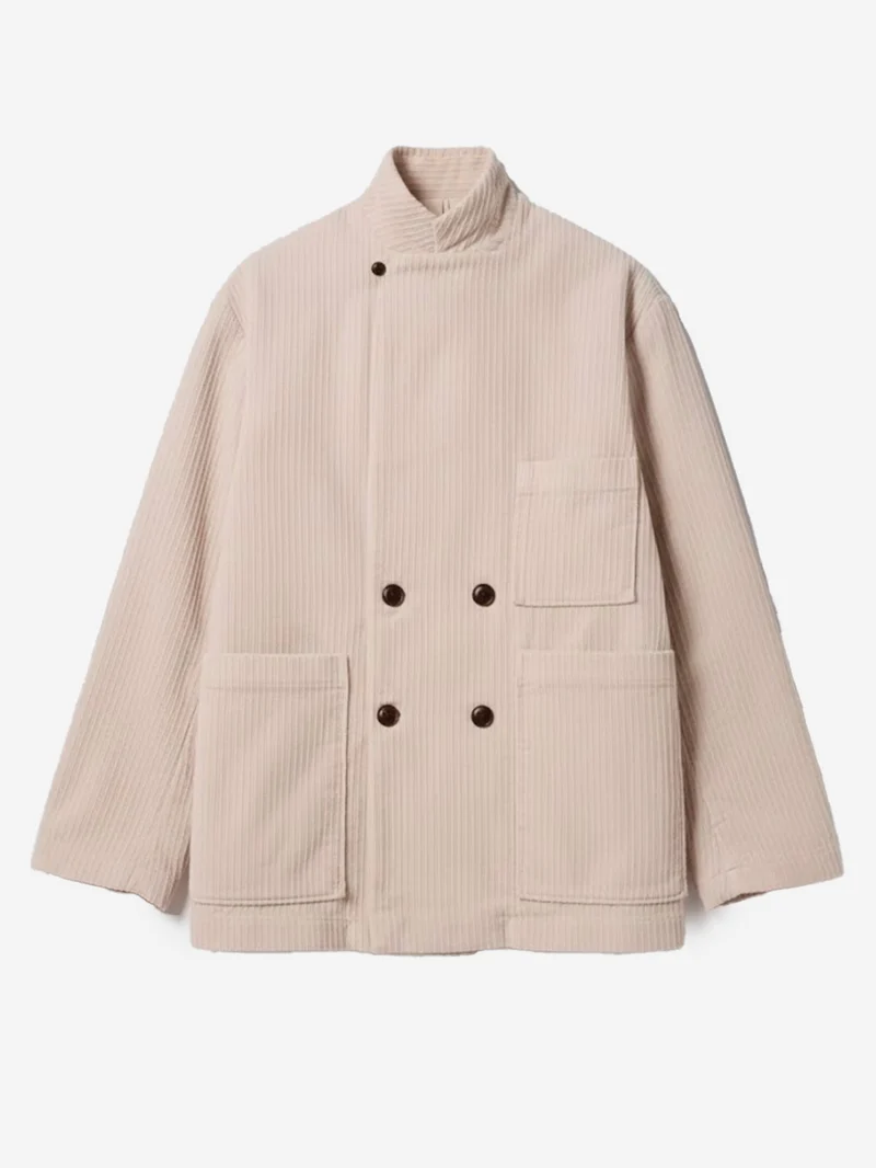 Maxi Blazer doppiopetto grigio a costine