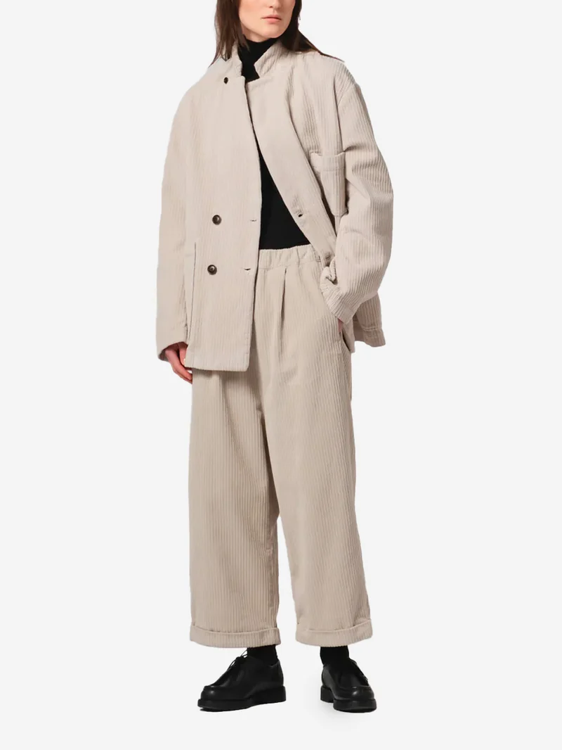 Maxi Blazer doppiopetto grigio a costine