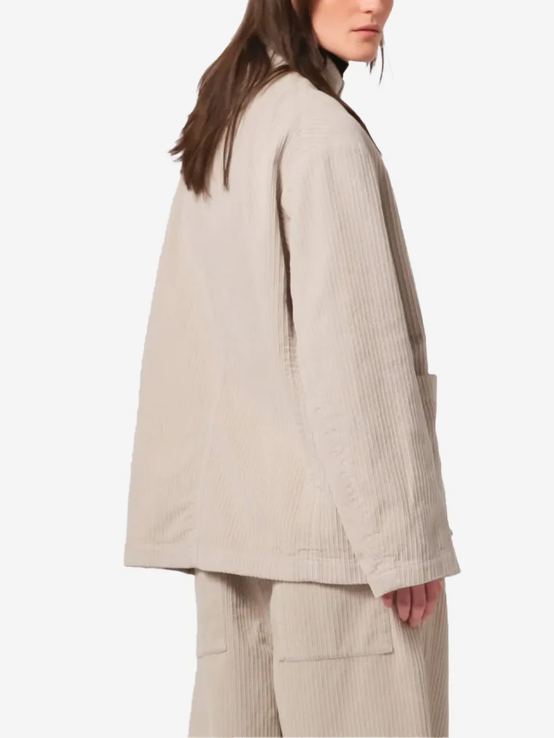 Maxi Blazer doppiopetto grigio a costine