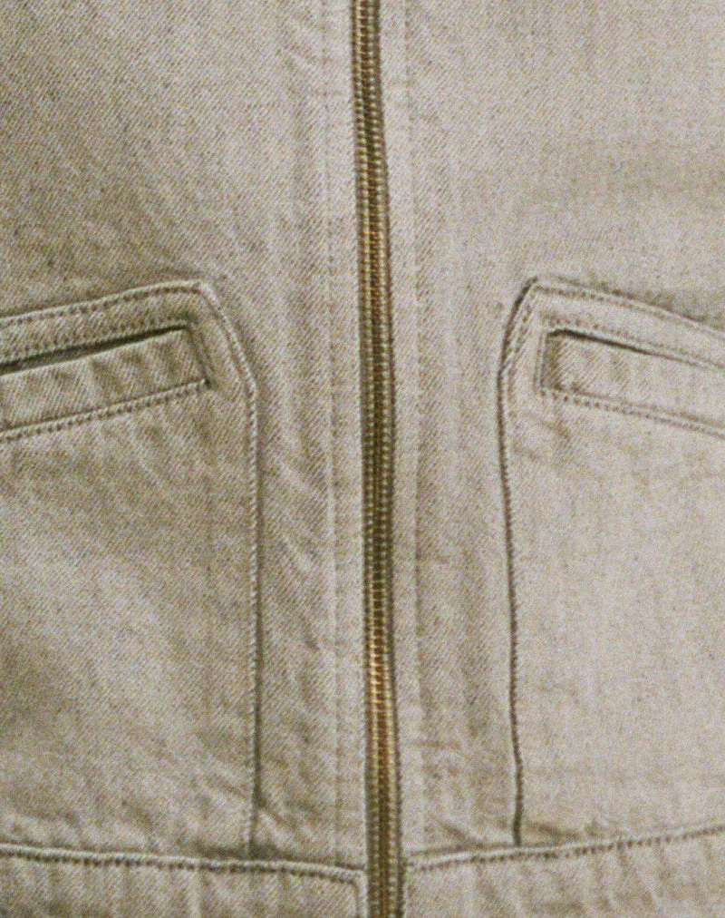 Denim-Cinch-Jacke in der Farbe „Oat“