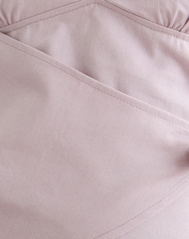 Yung Halterneck-Top aus Baumwolltwill in zartem Rosa